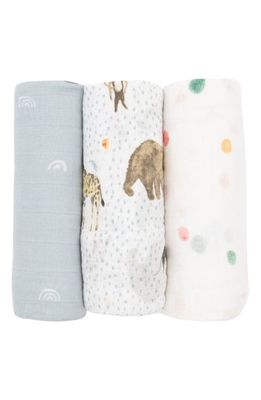 little unicorn 3-Pack Muslin Swaddle Blanket in Party Animal