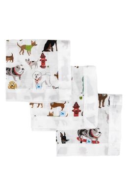 little unicorn 3-Pack Print Cotton Muslin Blankets in Woof