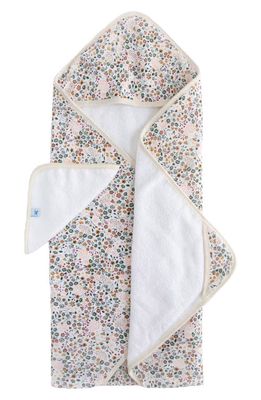 little unicorn Cotton Muslin & Terry Hooded Towel in Pressed Petals