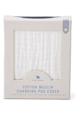 little unicorn Cotton Muslin Changing Pad Cover in White