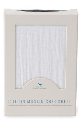 little unicorn Cotton Muslin Crib Sheet in White