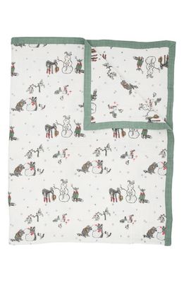little unicorn Cotton Muslin Quilted Throw in Snow Day