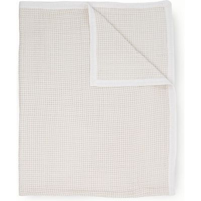 little unicorn Kids' Cotton Muslin Quilted Throw in Tan Gingham 