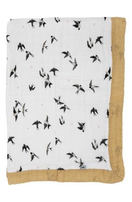 little unicorn Organic Cotton Muslin Baby Blanket in Swallows