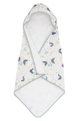 little unicorn Print Cotton Muslin & Terry Hooded Towel in Peacock