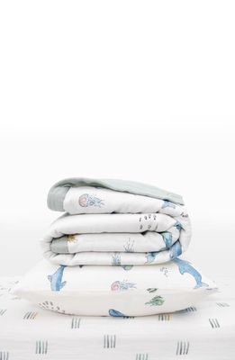 little unicorn Toddler Cotton Muslin Bedding Set in Whales