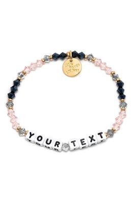 Little Words Project Belle Custom Beaded Stretch Bracelet in Pink Black