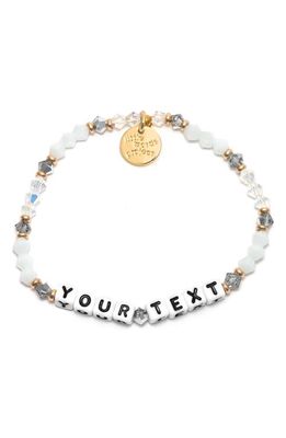 Little Words Project Empire Custom Beaded Stretch Bracelet in White