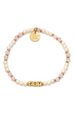 Little Words Project Joy Beaded Stretch Bracelet in Pearl Pink