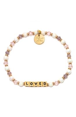 Little Words Project Loved Beaded Stretch Bracelet in Pearl Multi