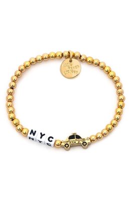 Little Words Project NYC Beaded Stretch Bracelet in Waterproof Gold
