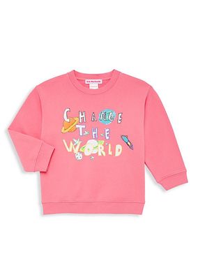 Littlle Girl's & Girl's Change The World Crewneck Sweatshirt