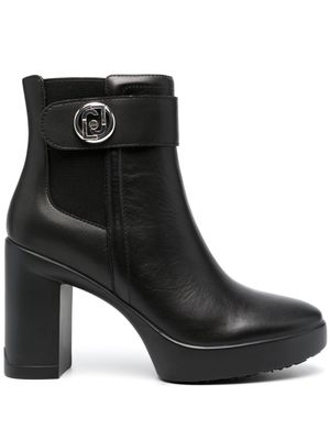 LIU JO 100mm leather boots - Black