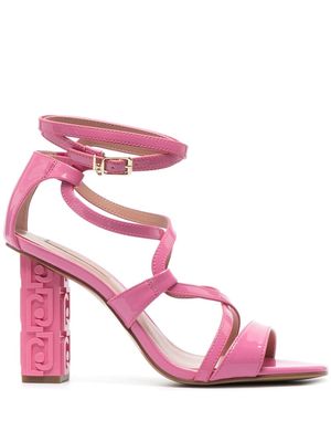 LIU JO 100mm patent-leather sandals - Pink