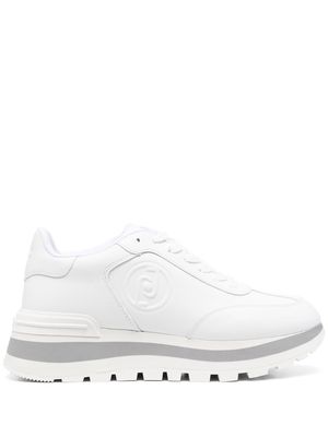 LIU JO 45mm embossed-logo lace-up sneakers - White