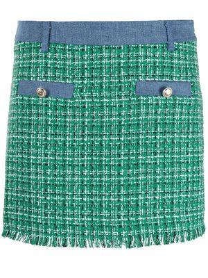 LIU JO A-line tweed mini skirt - Green