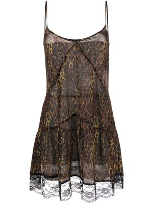LIU JO animal-print silk dress - Brown