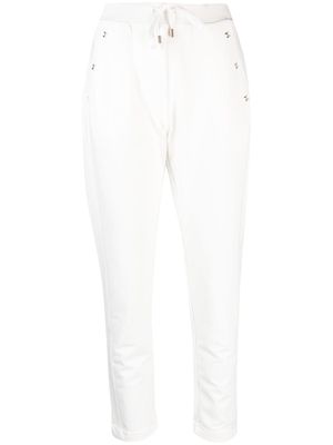 LIU JO appliqué-detail tapered-leg trousers - White