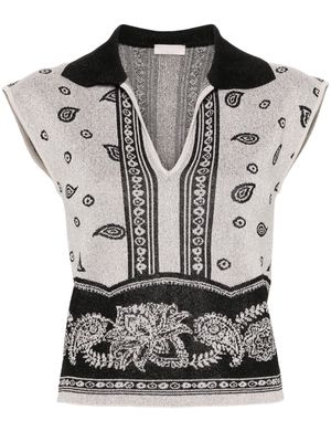 LIU JO bandana-print knitted vest - Gold