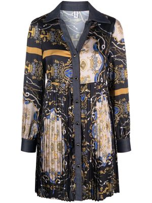 LIU JO baroque-print cotton shirtdress - Black
