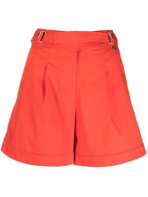 LIU JO belted high-waisted shorts - Red