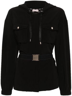 LIU JO belted hooded jacket - Black