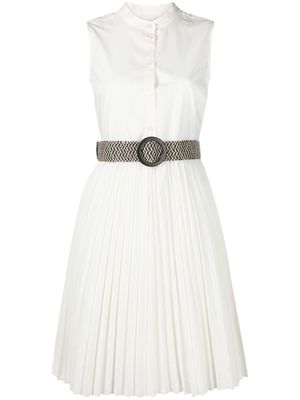 LIU JO belted pleated dress - White