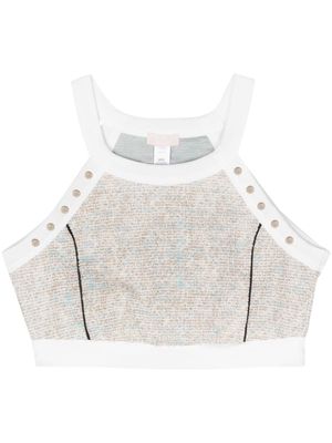 LIU JO bouclé crop top - Neutrals