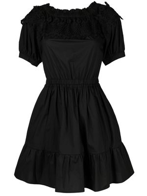 LIU JO broderie anglaise cotton midi dress - Black