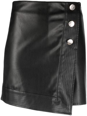 LIU JO button-down faux-leather skorts - Black