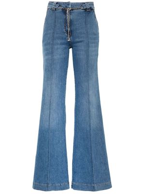 LIU JO chain-belt flared jeans - Blue