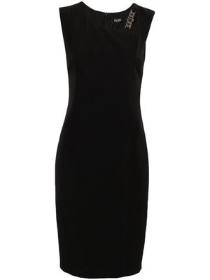 LIU JO chain-detail crepe midi dress - Black