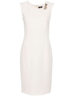 LIU JO chain-detail crepe midi dress - White