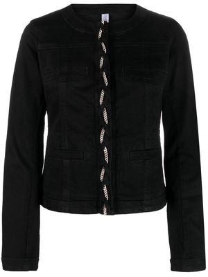 LIU JO chain-link detail denim jacket - Black