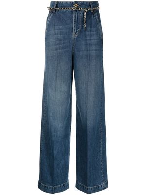 LIU JO chain-link wide-leg jeans - Blue