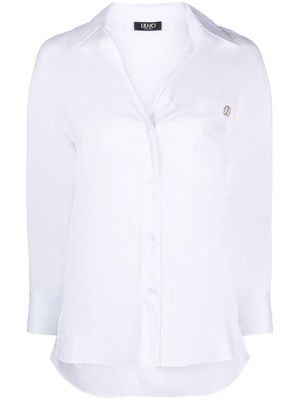 LIU JO chest-pocket long-sleeve shirt - White