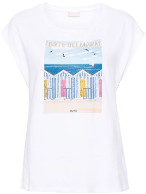 LIU JO city-print T-shirt - White