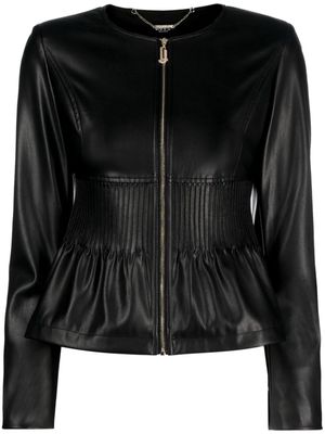 LIU JO coated peplum jacket - Black