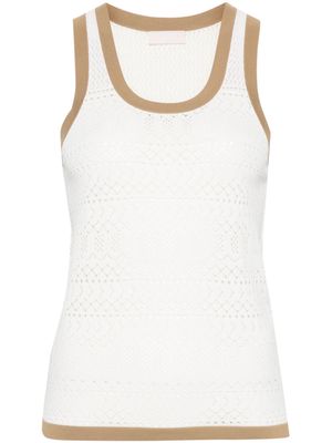 LIU JO contrasting-trim knitted top - White