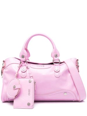 LIU JO crinkled faux-leather tote bag - Pink
