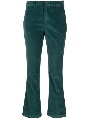 LIU JO cropped bootcut velvet trousers - Green