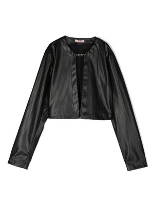 LIU JO cropped faux-leather jacket - Black