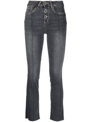 LIU JO cropped slim-cut jeans - Grey