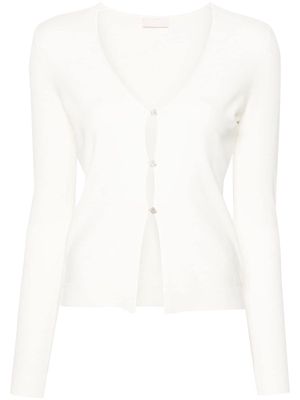 LIU JO crystal-button cardigan - White