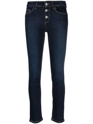 LIU JO crystal-button skinny-cut jeans - Blue