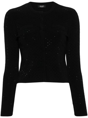 LIU JO crystal-embellished knitted cardigan - Black