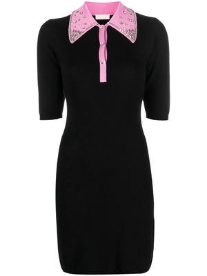LIU JO crystal-embellished knitted midi dress - Black