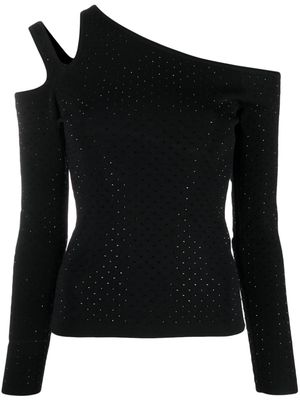 LIU JO crystal-embellished one-shoulder top - Black