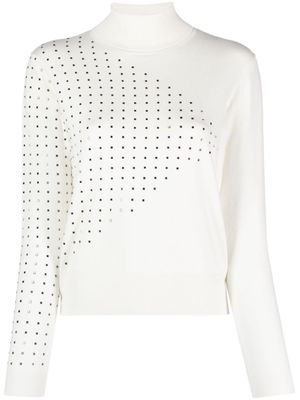 LIU JO crystal-embellished open-back jumper - White