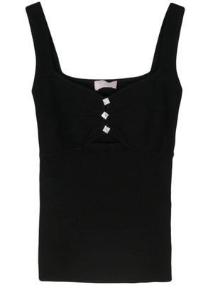 LIU JO crystal-embellished ribbed knit top - Black